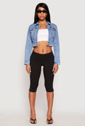 WAX Mineral Wash Cropped Denim Jacket