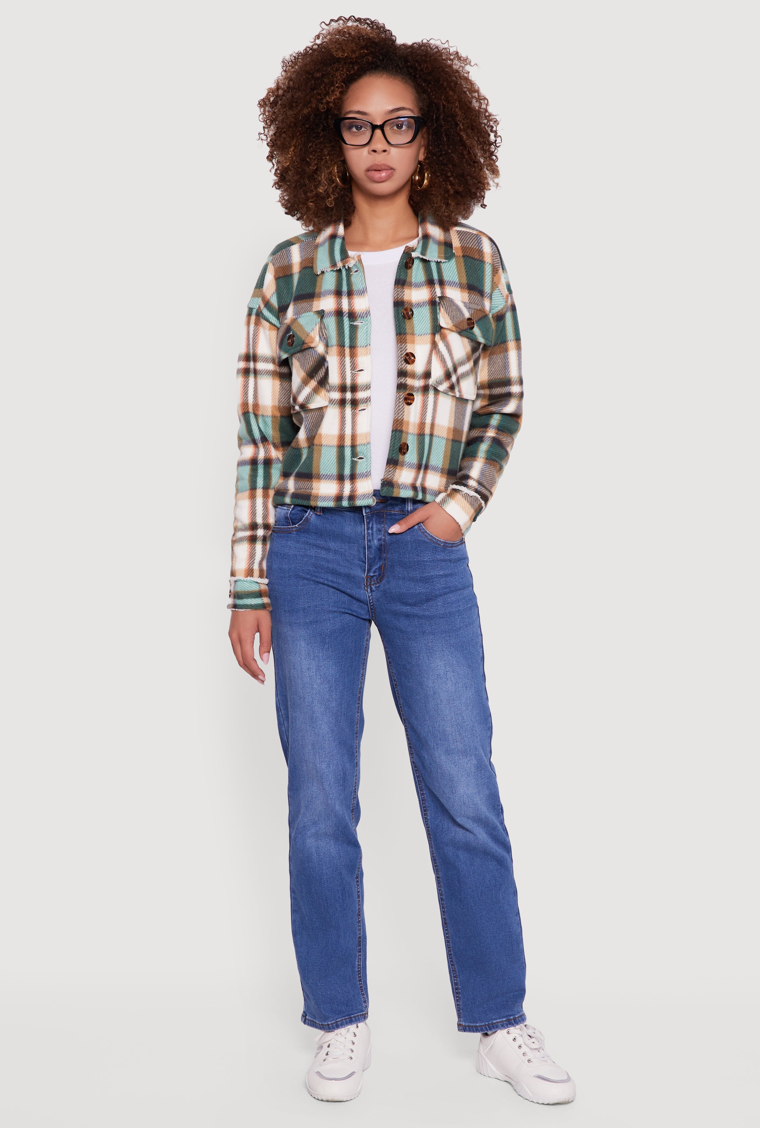 Collared Sherpa Lined Plaid Shacket