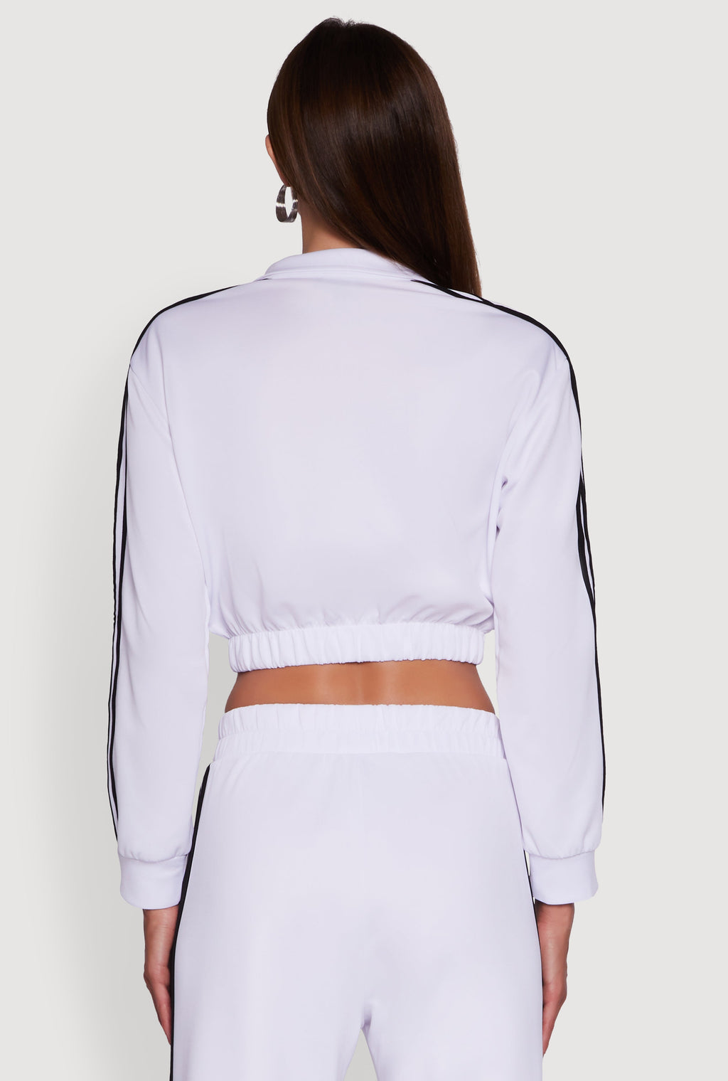 Collared Contrast Trim Zip Front Track Jacket