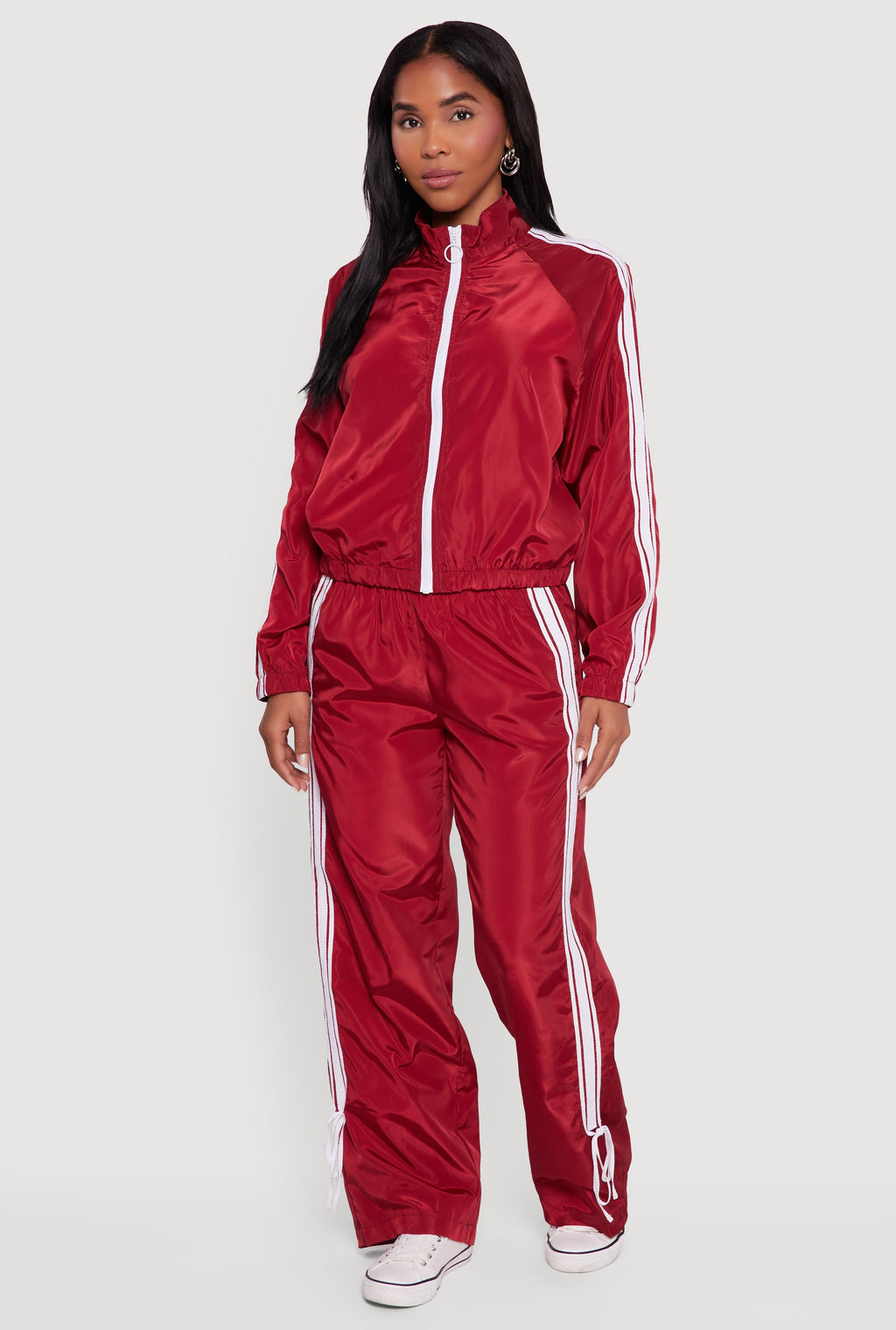 Almost Famous Mock Neck Zip Front Track Jacket