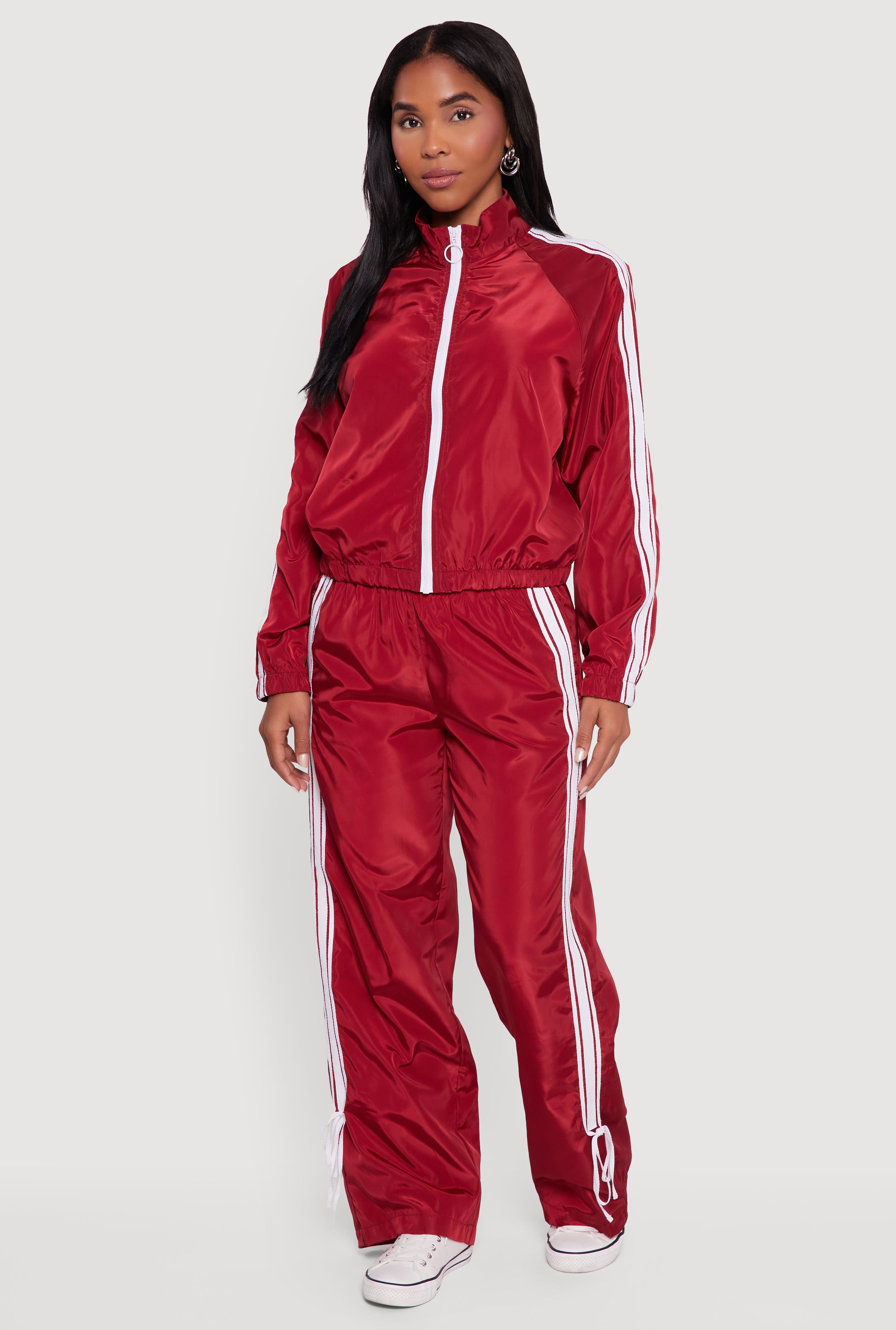 Almost Famous Mock Neck Zip Front Track Jacket