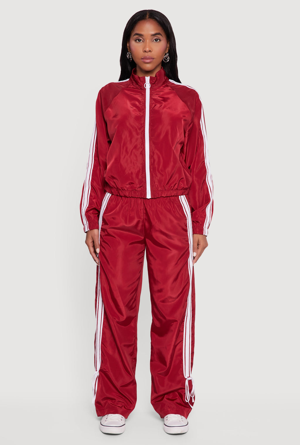 Almost Famous Mock Neck Zip Front Track Jacket