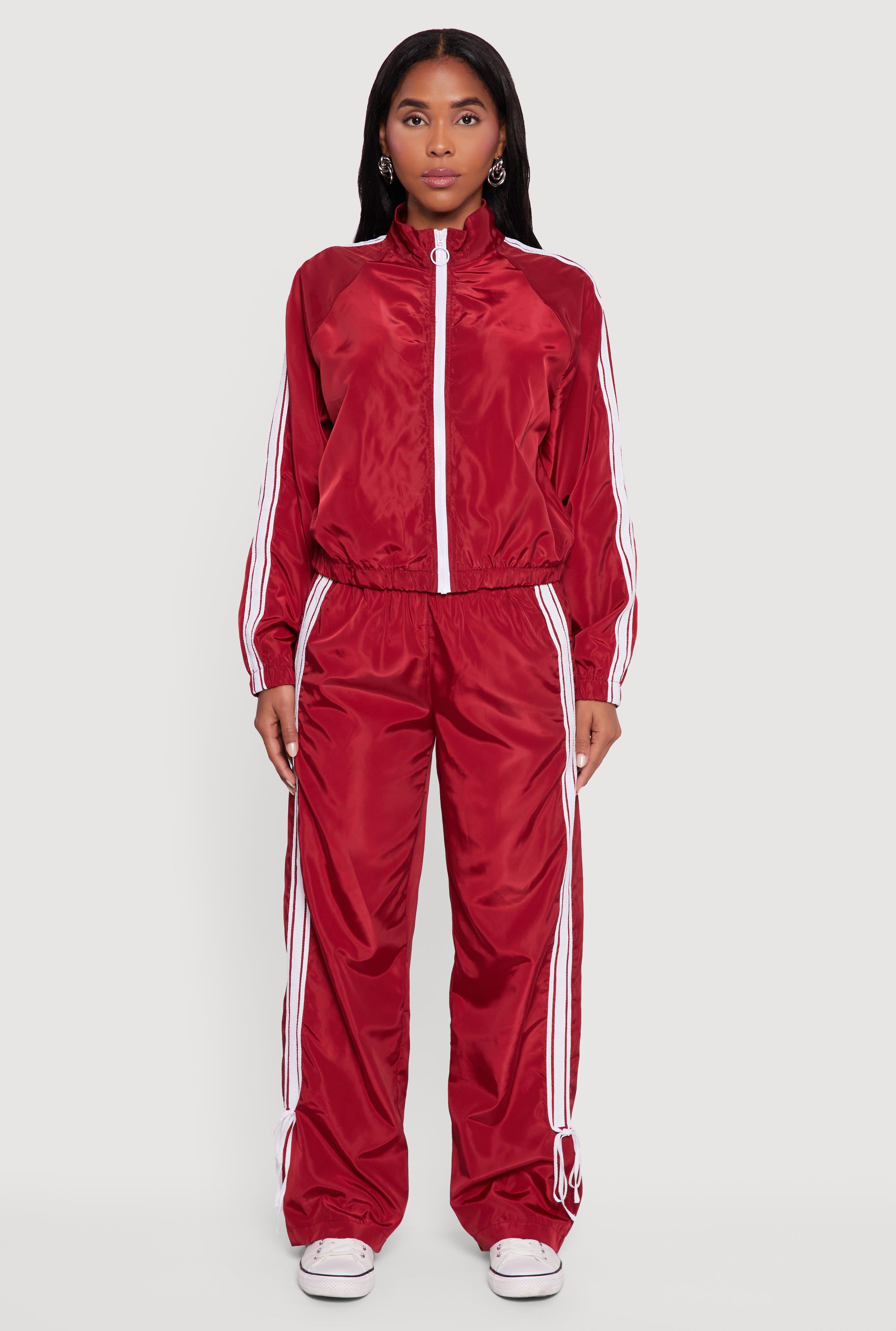 Almost Famous Mock Neck Zip Front Track Jacket