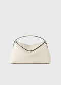 T-lock grained-leather top handle milk